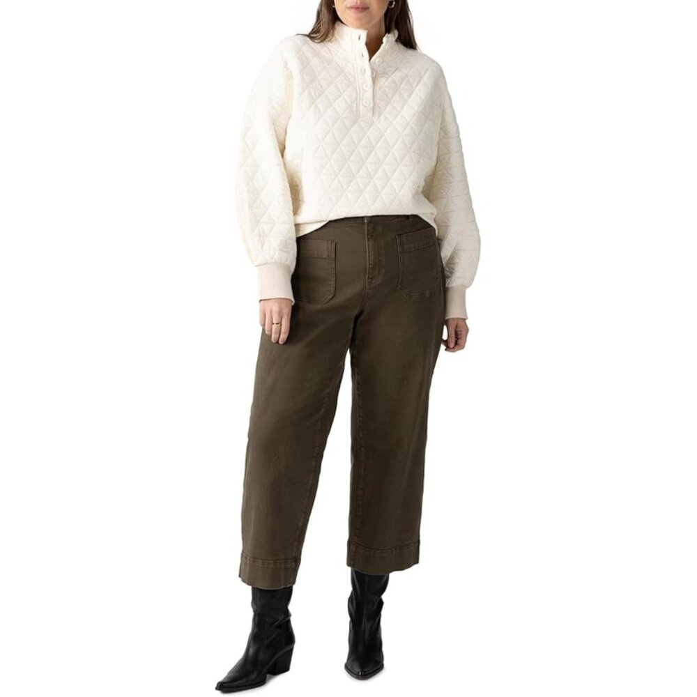 Sanctuary Quilted Button Up Pullover